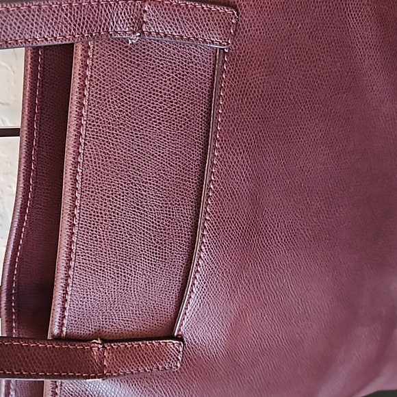 Michael Kors Burgandy Pebbled Leather Work Tote - Picture 8 of 16